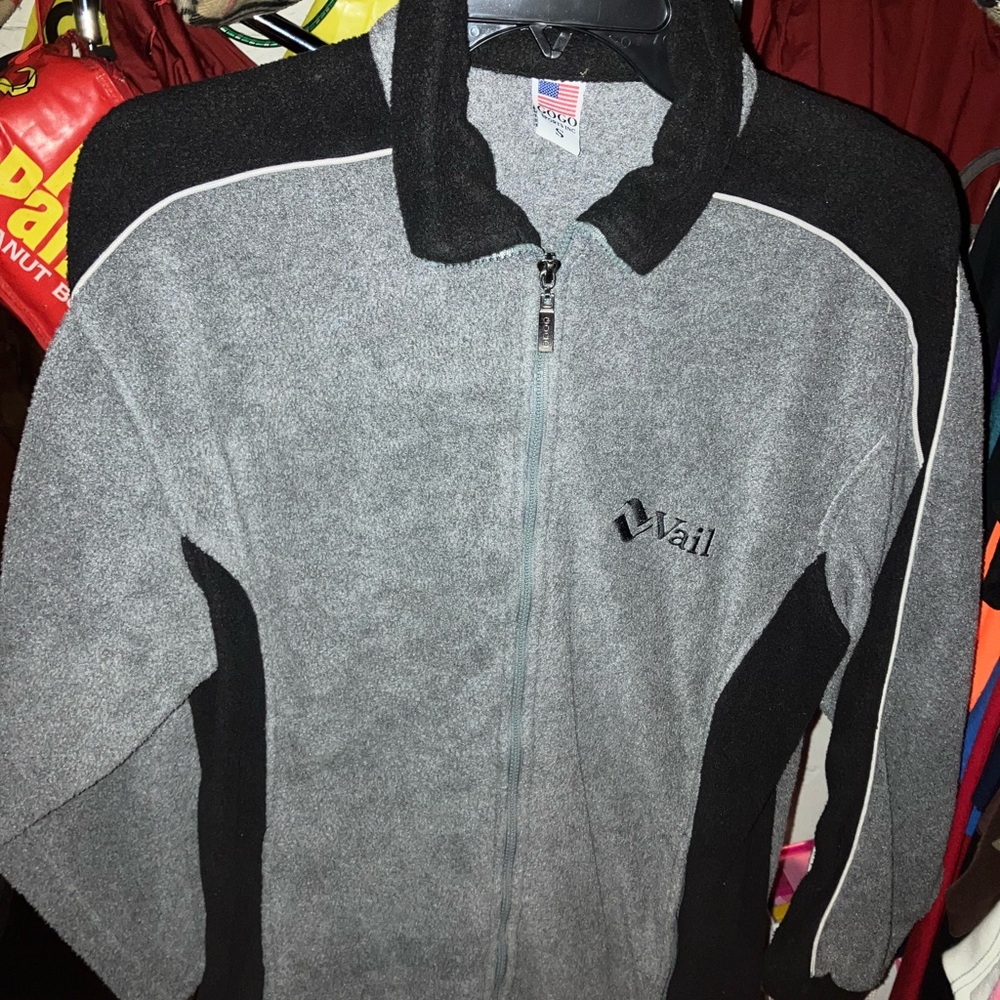 Vtg Vail Colorado Fleece full zip sweater ski sweatshirt gogo sports size small